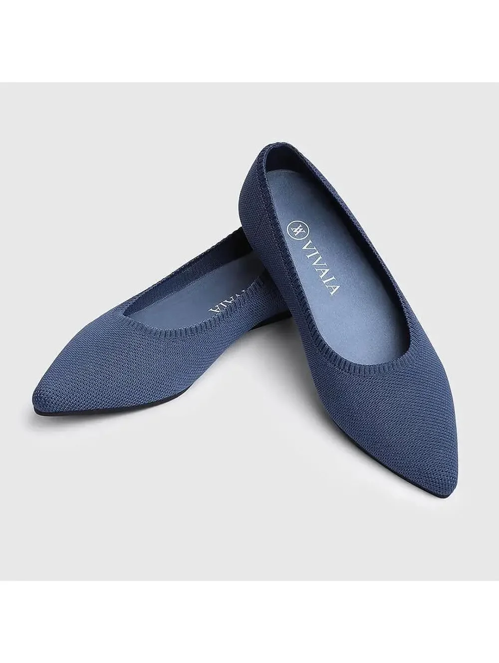 VIVAIA Blue Pointed Toe Knit Flats Eco-Friendly EU 39